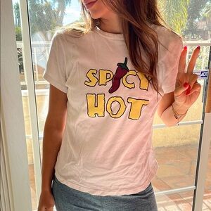 White Spicy Hot Graphic Tee